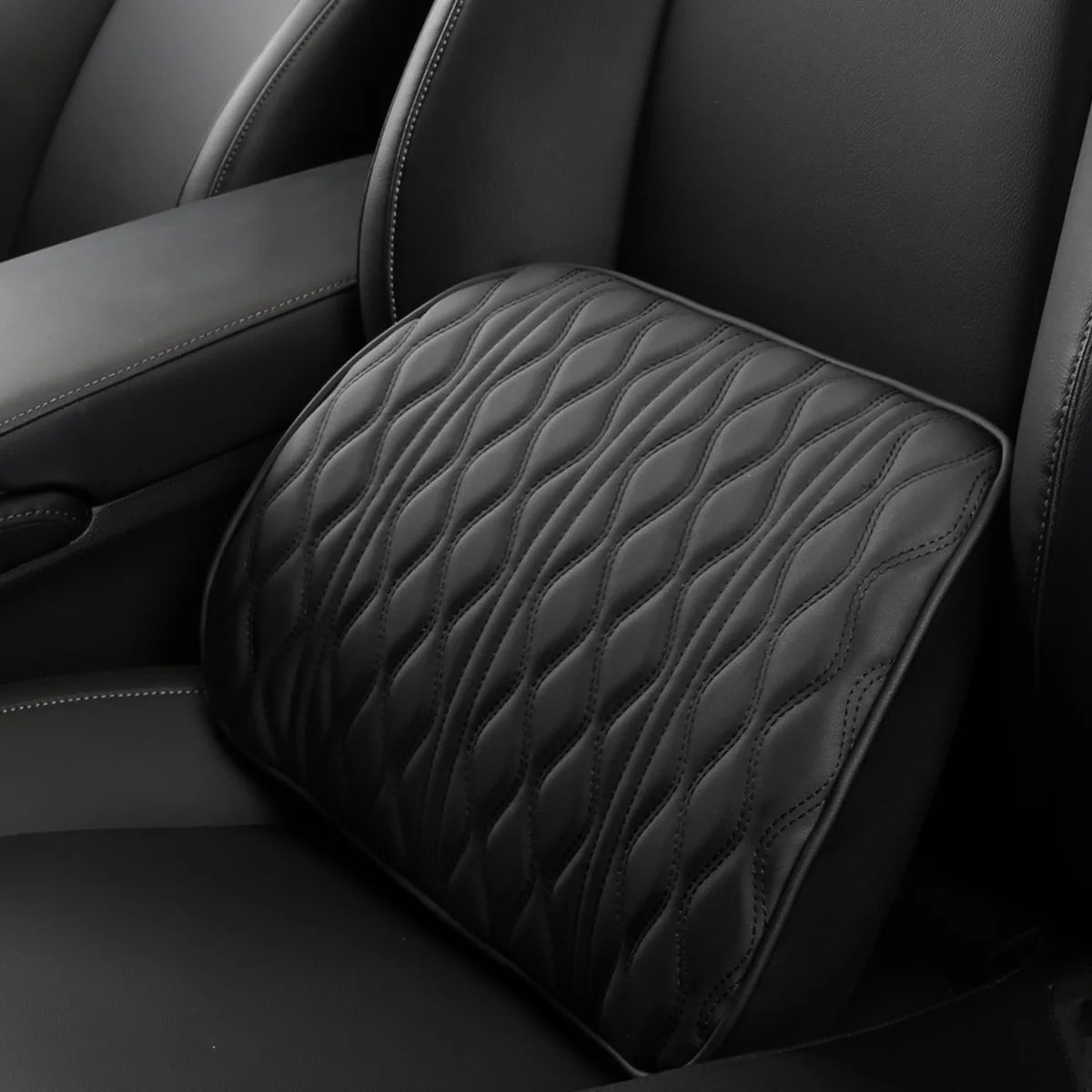 HOT Car Neck Pillow PU Leather Lumbar Waist Support For Seat Backrest Headrest Cushion Auto Gadget Accesorios Interior