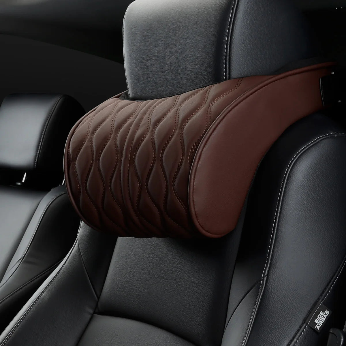 HOT Car Neck Pillow PU Leather Lumbar Waist Support For Seat Backrest Headrest Cushion Auto Gadget Accesorios Interior