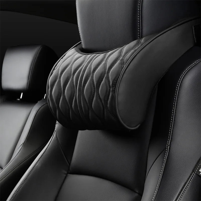 HOT Car Neck Pillow PU Leather Lumbar Waist Support For Seat Backrest Headrest Cushion Auto Gadget Accesorios Interior