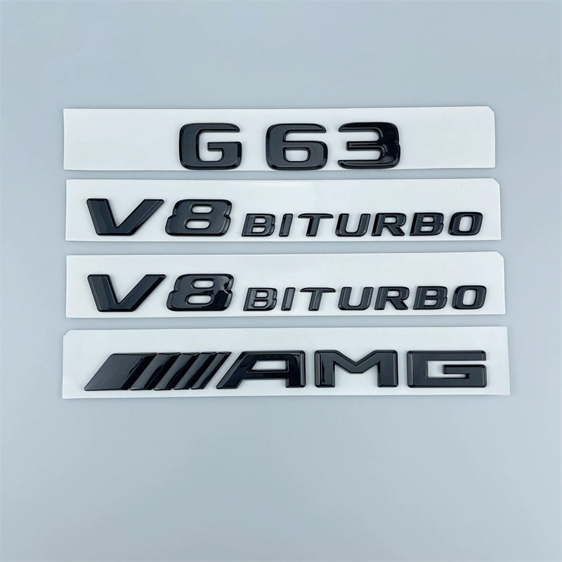 Applicable to Mercedes-Benz Black Logo G-Class G500g350 G550 Restoration Amgg63 Tail Word Mark Black Warrior Car Badge Sticker