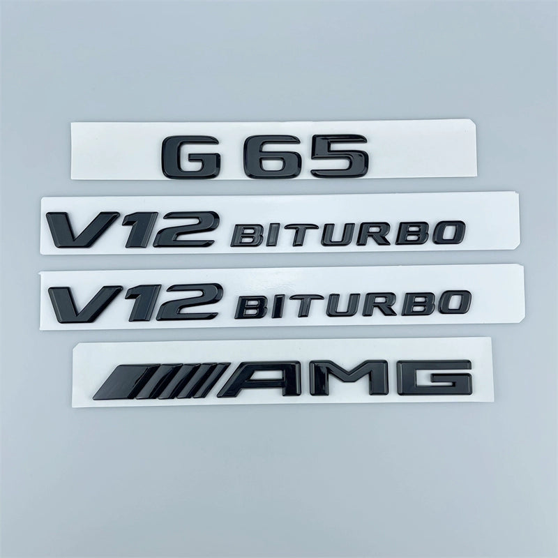 Applicable to Mercedes-Benz Black Logo G-Class G500g350 G550 Restoration Amgg63 Tail Word Mark Black Warrior Car Badge Sticker