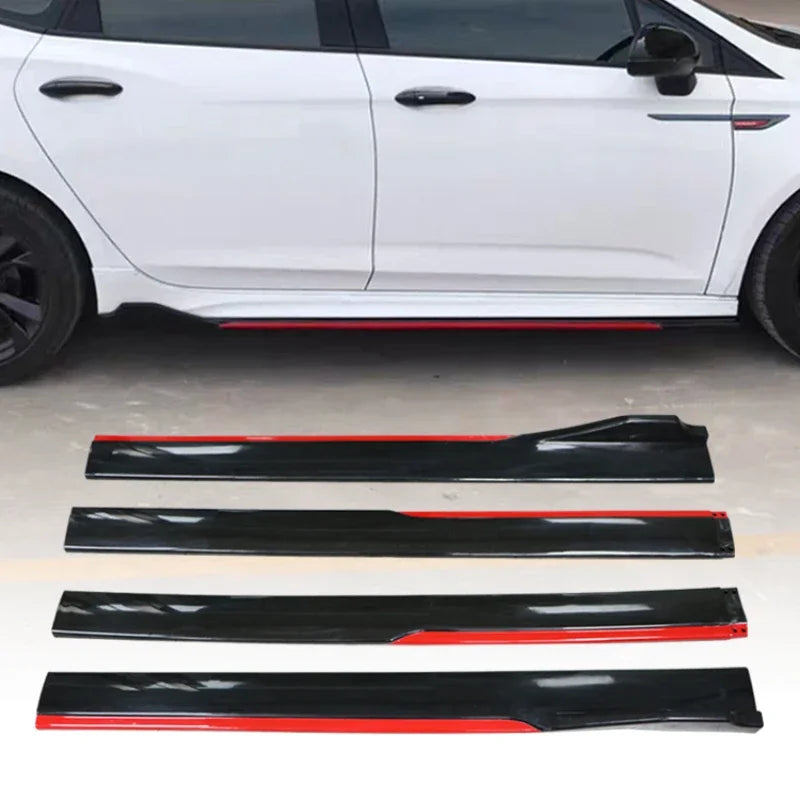 Universal Red Black 2.2M Side Skirt Extensions Car Side Skirts Winglet Splitters Lip For Benz For VOLKSWAGEN For Ford