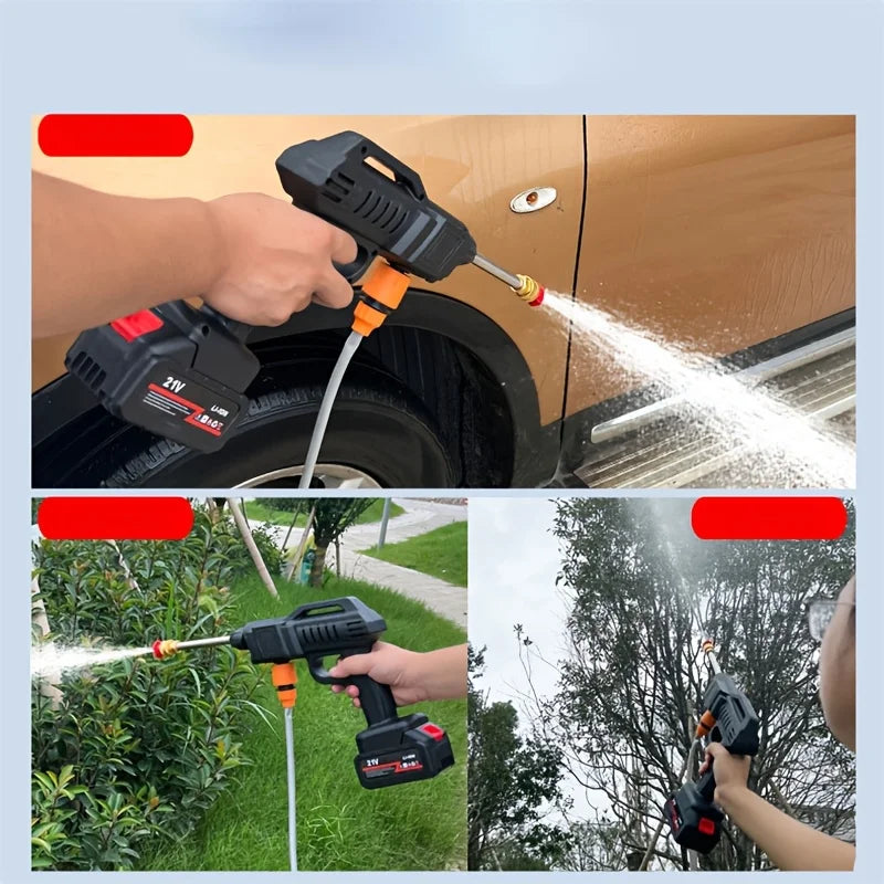 Professional Car Wash set, free 3.38oz professional cleaner, 300W high power portable cordless electric washer,