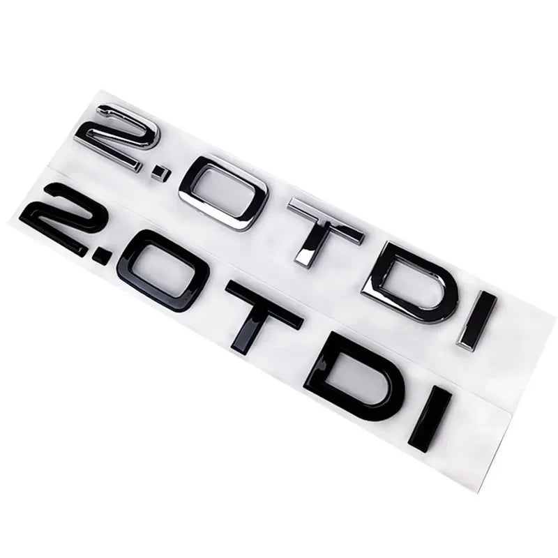 Chrome Black ABS Letters 2.0 TDI 3.0 TDI Rear Boot Trunk Logo Badge Emblem Sticker Decal For Audi A3 A4 A5 A6 Q3 Q5 Q7 S7