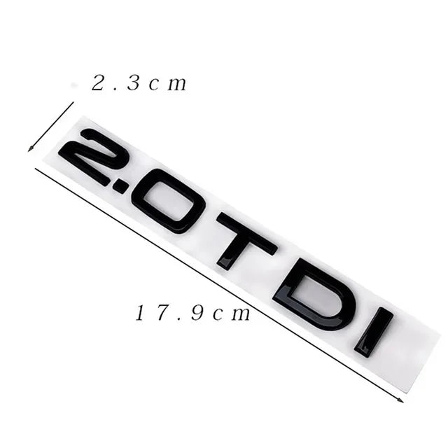 Chrome Black ABS Letters 2.0 TDI 3.0 TDI Rear Boot Trunk Logo Badge Emblem Sticker Decal For Audi A3 A4 A5 A6 Q3 Q5 Q7 S7