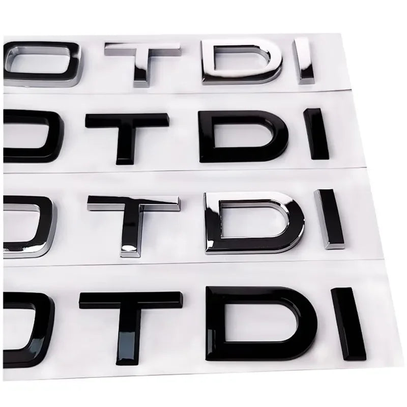 Chrome Black ABS Letters 2.0 TDI 3.0 TDI Rear Boot Trunk Logo Badge Emblem Sticker Decal For Audi A3 A4 A5 A6 Q3 Q5 Q7 S7