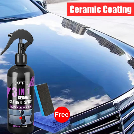 3 In 1 Car Ceramic Spray Coating Wax Liquid Coatin Nano Crystal Hydrophobic Layer Polishing Paint