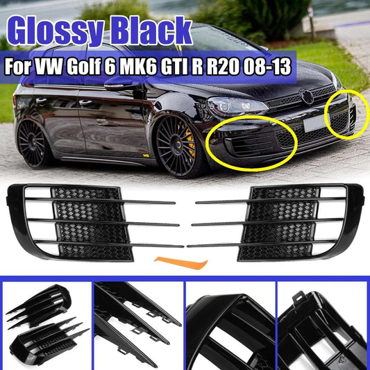 Car Front Bumper Fog Lamp Grille Spoiler For VW Golf 6 MK6 VI GTI GTD R R20 2008-2013 Fog Light Eyebrow Eye Wind Knife Trim