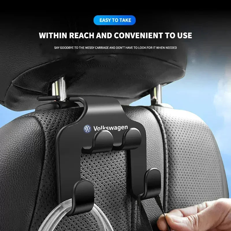 Car Seat Headrest Hook Handbag Purse Hanger Storage Organizer For Volkswagen VW Golf-4 5 6 7 Bora Jetta POLO Bora Passat Superb