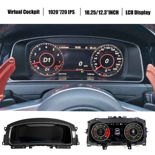 12.3''Digital Virtual Cockpit Instrument Cluster Gauge For Audi A3 A4 A5 A6 Q5 Q7 for VW Golf 6 7 MK7 Passat CC B7 B8 Tiguan Scirocco Jetta LCD Speedometer