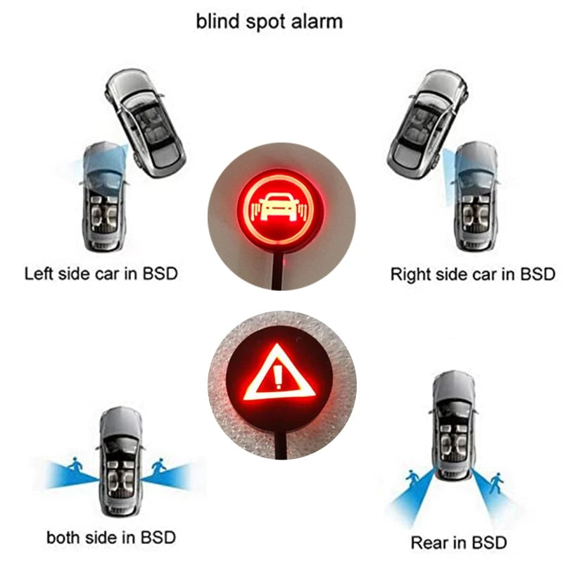 2Pcs Car Blind Spot Monitoring System Ultrasonic Sensor Distance Assist Sensor Car Electronics Accessories H9EE