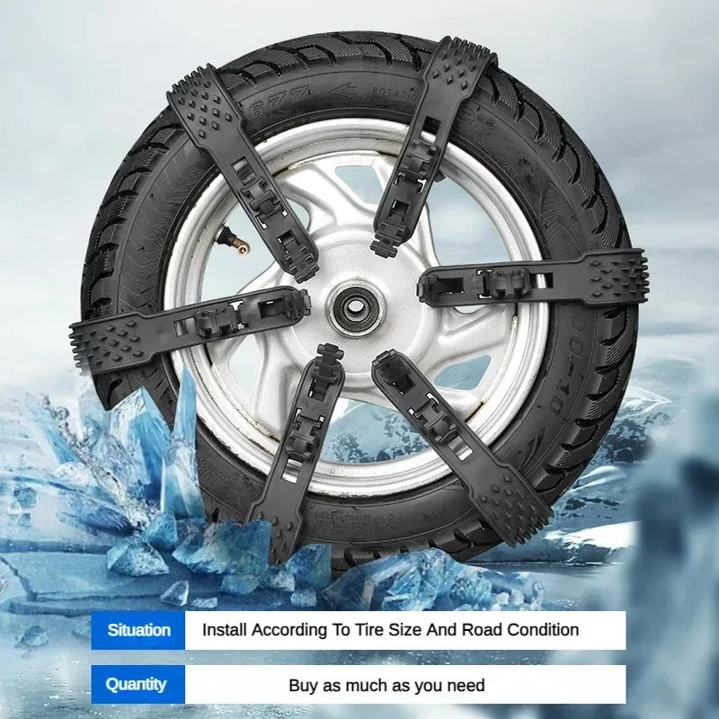 5/10pcs Motorcycle Tire Chains Winter Snow Anti-Skid Tyre Cable TiesOutdoor Snow Tire Tyre Anti Skid Chain Emergency Accessories