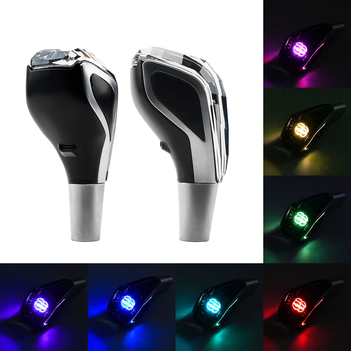 Car Universal Crystal Handle Gear Shift Knob Kit With LED Interior Accessories