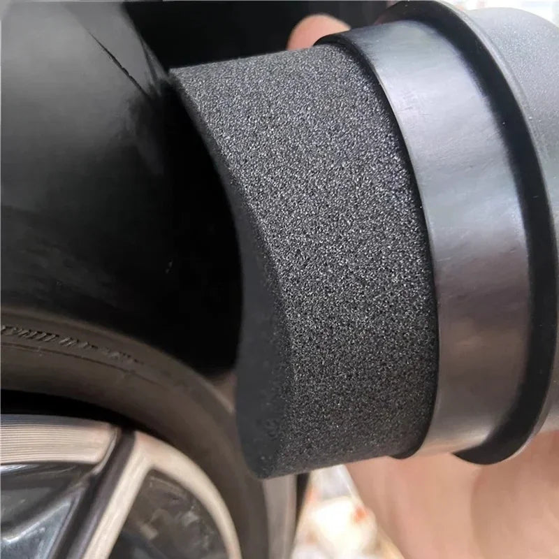 Car Tire Waxing Sponge Applicator Pad with Lid  Curved Shaped Easy Waxing Tire Sponge Tire Cleaning Tools Detailing Brush