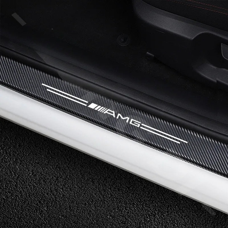 For Mercedes Benz AMG carbon fiber door sticker protector car threshold strip sticker Mercedes Benz C EClass W124 W210 W204 W203