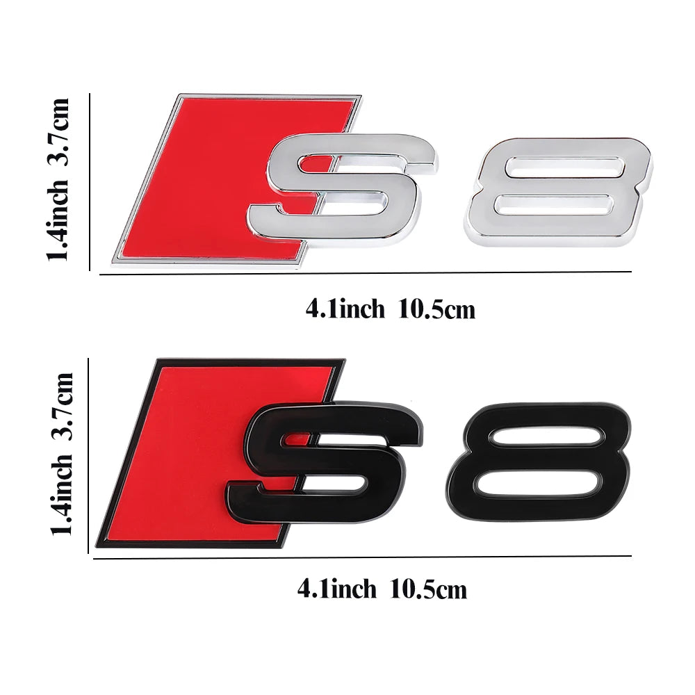 Car Body Rear Trunk ABS Badge S3 S4 S5 S6 S7 S8 Emblem Sticker Decor Accessories for Audi A4 B8 B6 B9 B7 A3 8P 8V 8L A6 C7 C6 C5