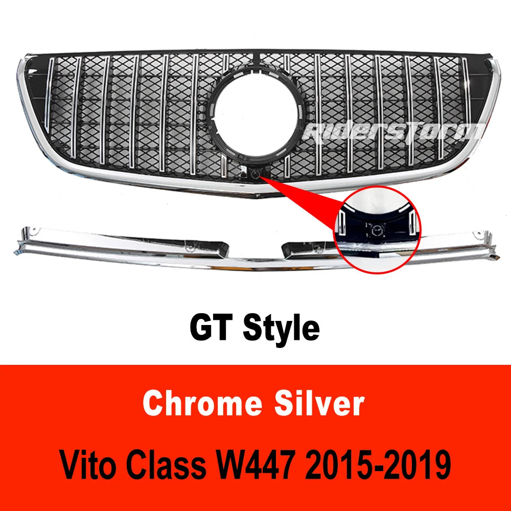 2015-2022 For V Class Grill For vito W447 Diamond Grille For V260  V220 Racing diamond front grille front mesh V class grillle