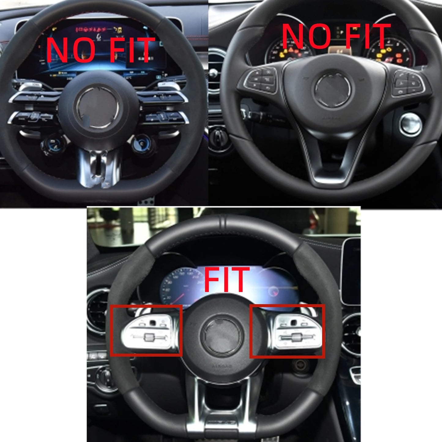 Matte Carbon Fiber Interior Steering Wheel Shift Magnetic Paddle For Mercedes Benz AMG Line