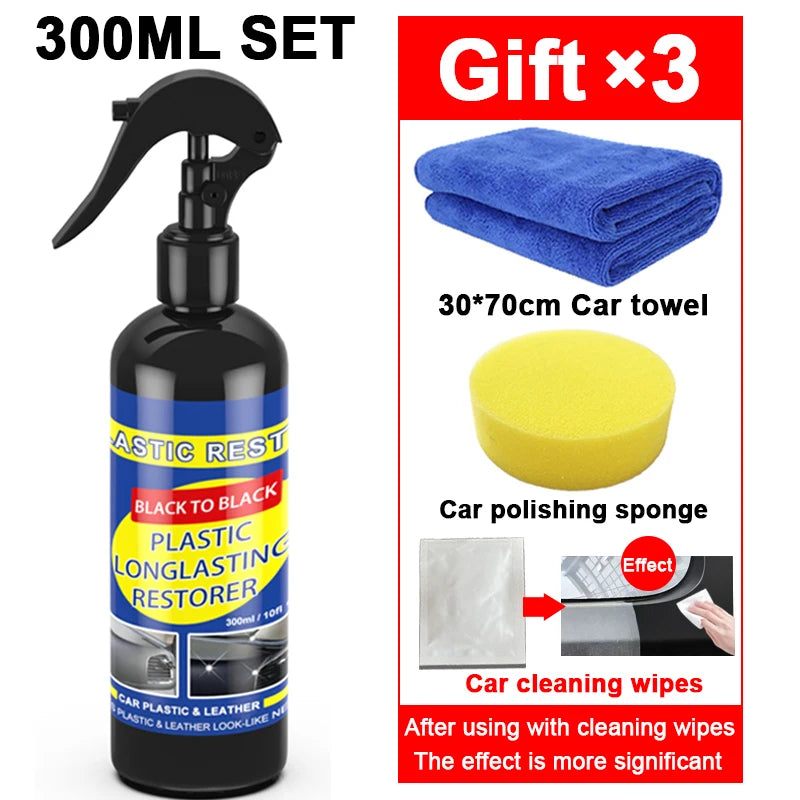 Car Plastic Restorer Coating Agent Auto Plastic Rubber Exterior Repair Clean Refresh Restoration Agent Black Shine Seal Brighten