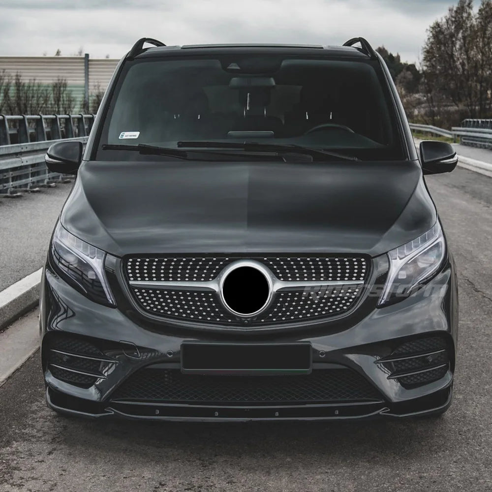 2015-2022 For V Class Grill For vito W447 Diamond Grille For V260  V220 Racing diamond front grille front mesh V class grillle