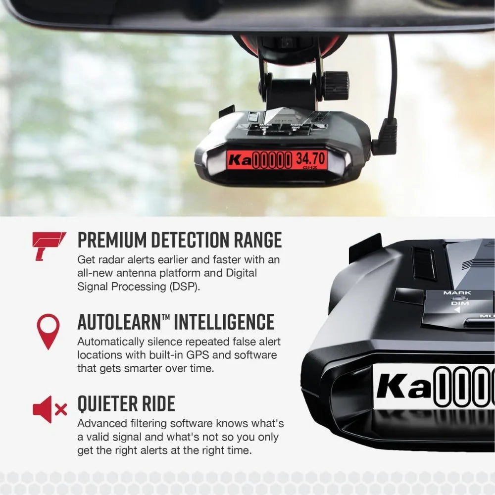 RAD 700i Laser Radar Detector - Premium Detection Range, Advanced Filtering Software, Laser Eye Front and Rear Detection