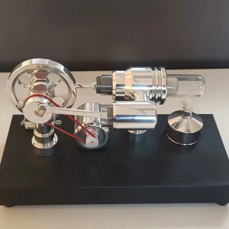 Stirling Engine Power Generation Model with Light Bulb Star Ring Engine Generator DIY Engine with Voltmeter USB Mirror Polishing