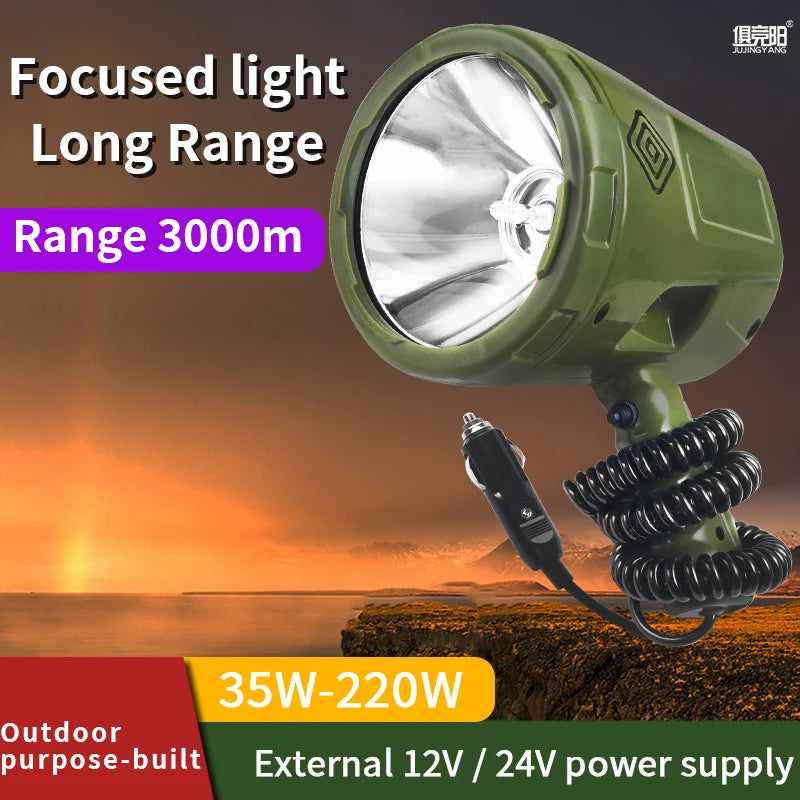 Xenon Searchlight Super Bright Long-Range Flash Bang 3000meters distance High Lumen 20000LM Hunting Spotlight 12v Long Range Strong Light Work Light Torch