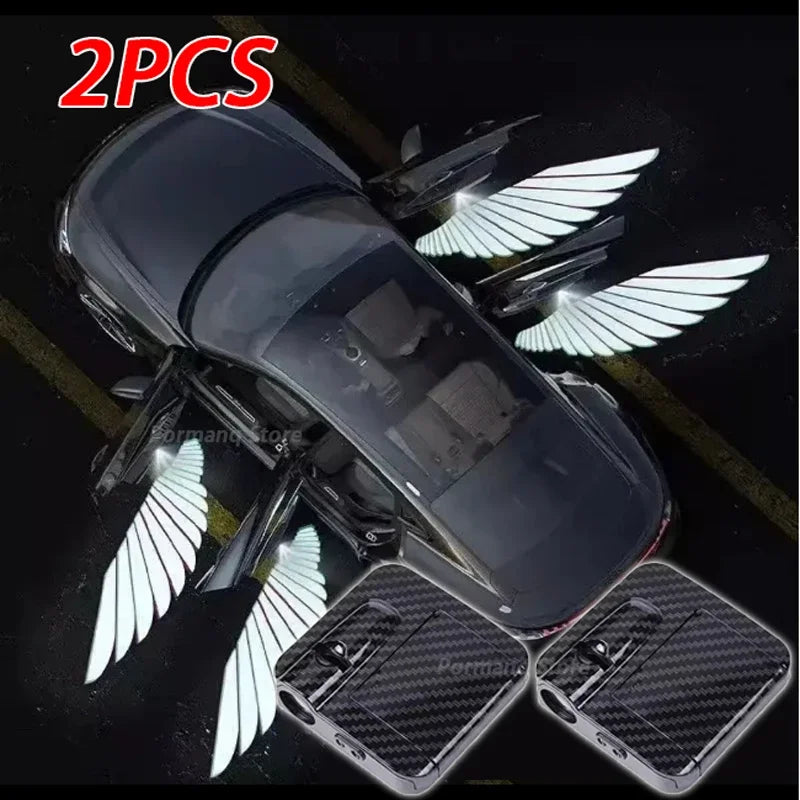 Car Angel Wings Wireless Car Door Welcome Courtesy Shadow Projector Lamp LED HD