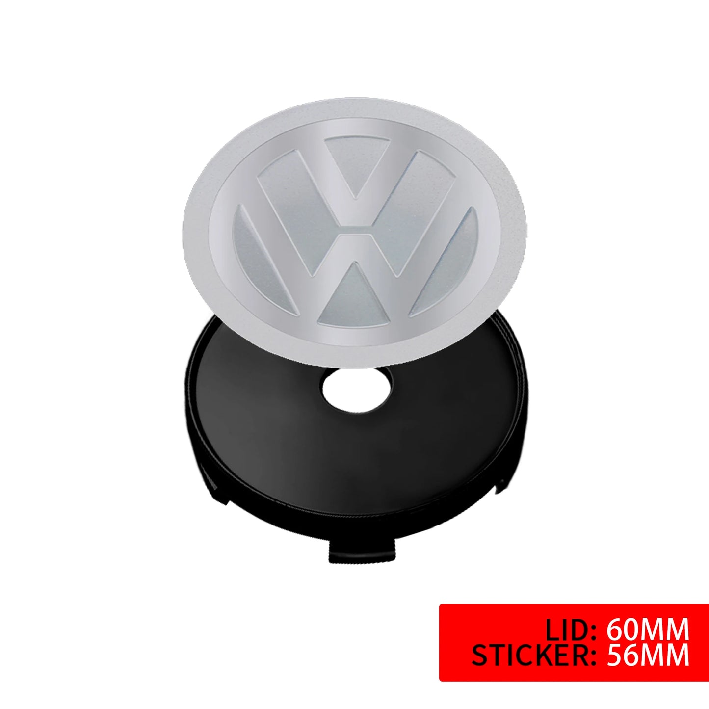 4pcs 60mm Car Wheel Hub Center Caps Black Silver Universal Vehicle Wheel Hub accessories For Volkswagen VW GOLF Polo Tiguan GTI