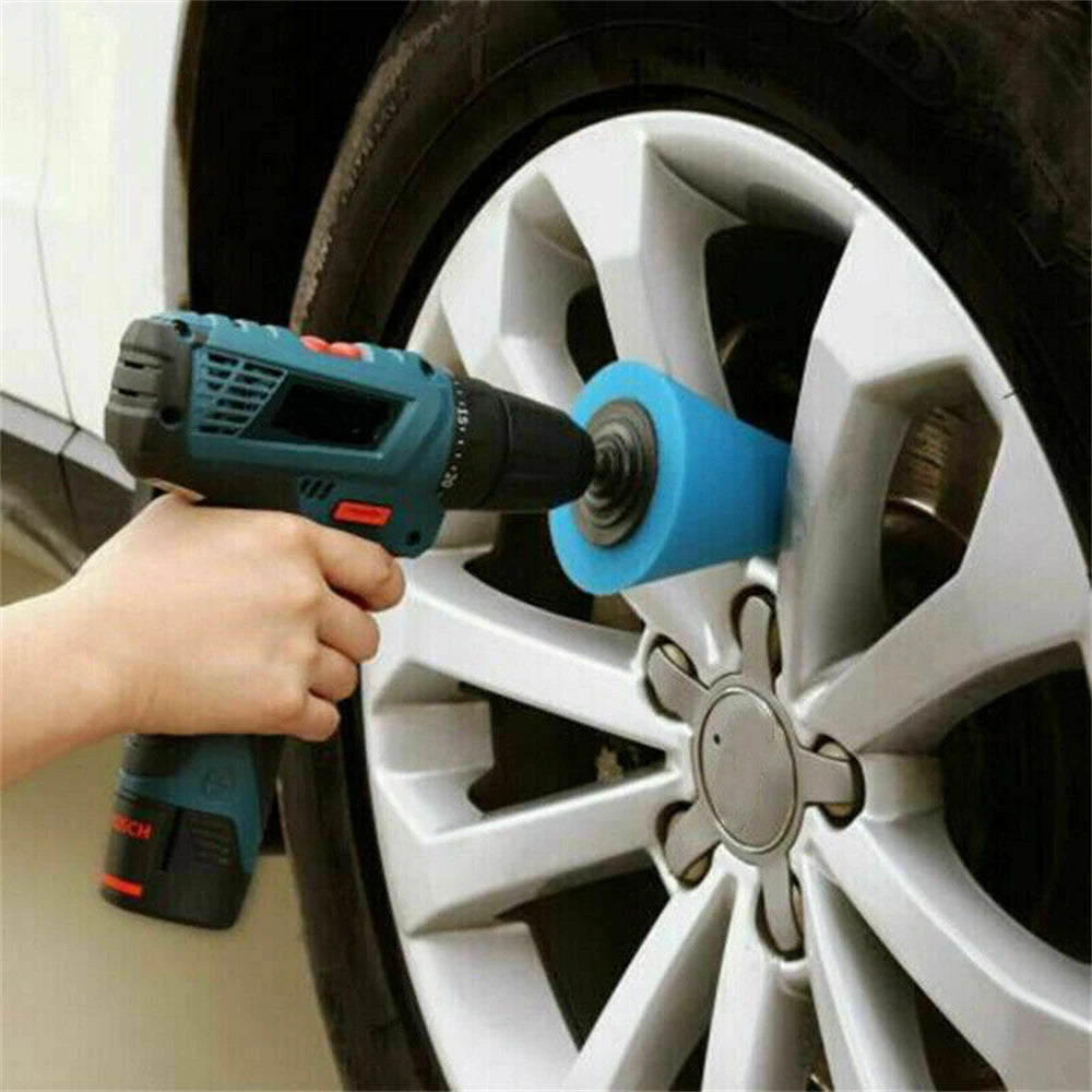 Car Polishing Sponge Pad Tapered Detail Polishing Sponge Wheel Ball Polishing Cone Set Car Hub Buffing Sponge Polishing Kit