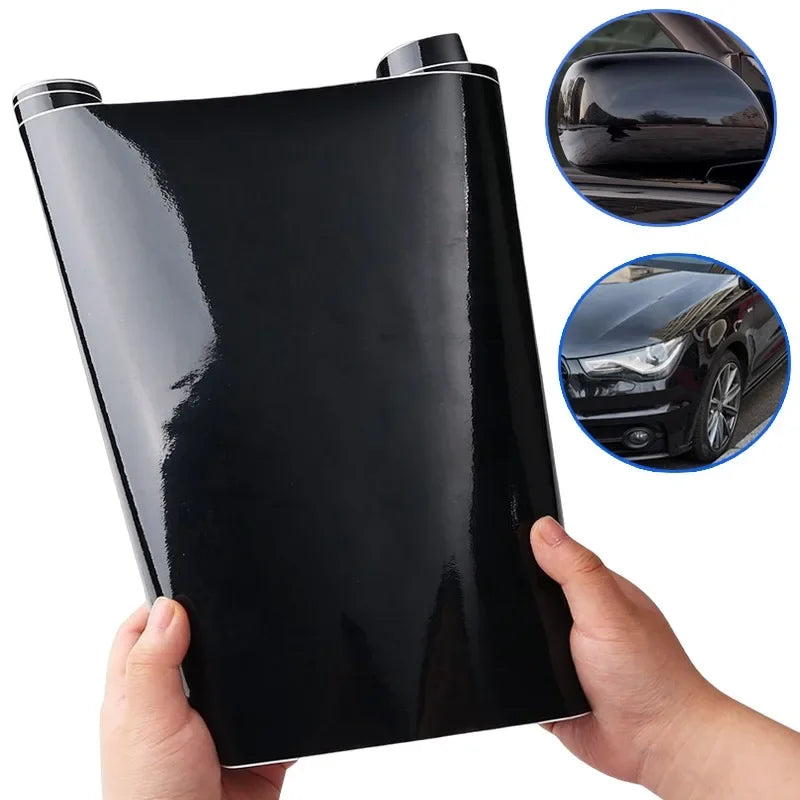 Gloss Black Car Body Film Vinyl Wrap Decals Self Adhesive Sticker Motorcycles Bike Auto Skin Color Changing Films 150*50cm