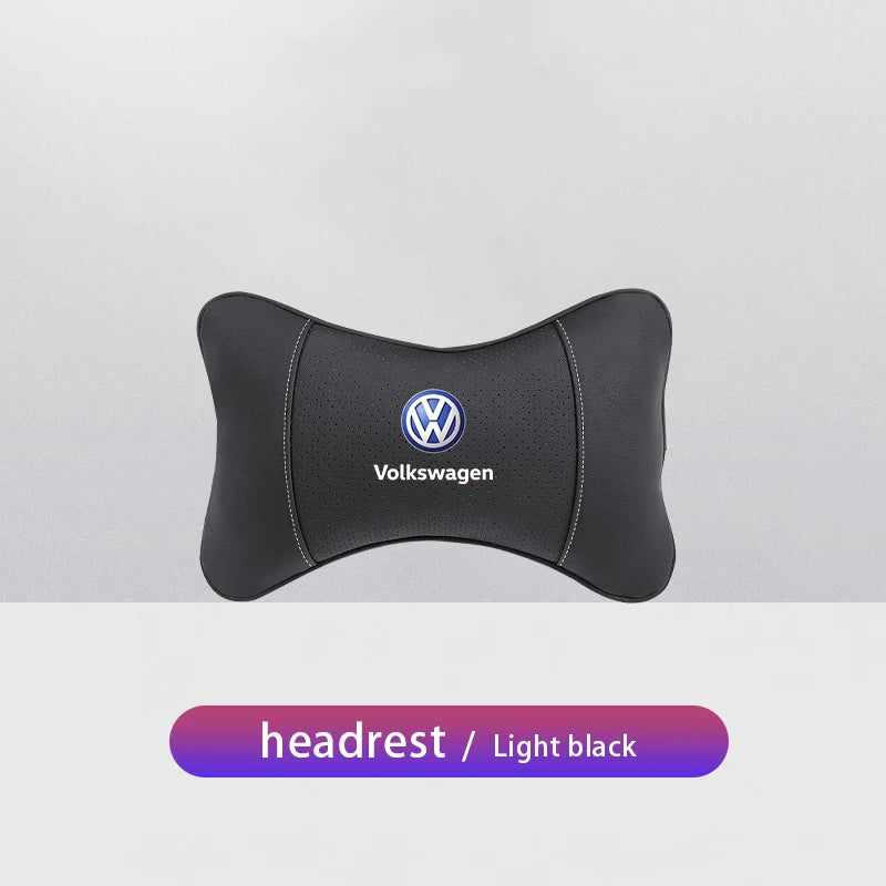 1Pcs Car Seat Headrest Auto Logo Neck Pillow For Volkswagen