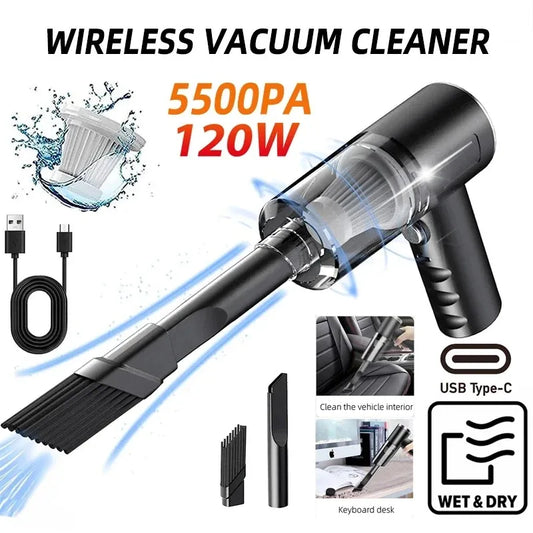 Wireless Vacuum Cleaner for Charging Household Vehicles 120W High Power Strong Vacuum Cleaner Black