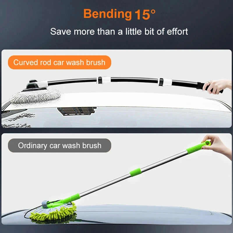 LEIBOO Car Wash Brush Car Cleaning Brush Telescoping Long Handle Mop Soft Hair Chenille Broom Window Wash Auto Accessories