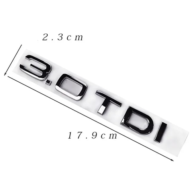 Chrome Black ABS Letters 2.0 TDI 3.0 TDI Rear Boot Trunk Logo Badge Emblem Sticker Decal For Audi A3 A4 A5 A6 Q3 Q5 Q7 S7