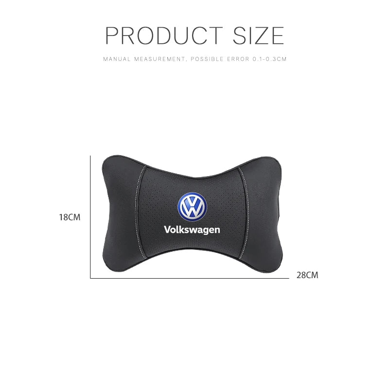 1Pcs Car Seat Headrest Auto Logo Neck Pillow For Volkswagen