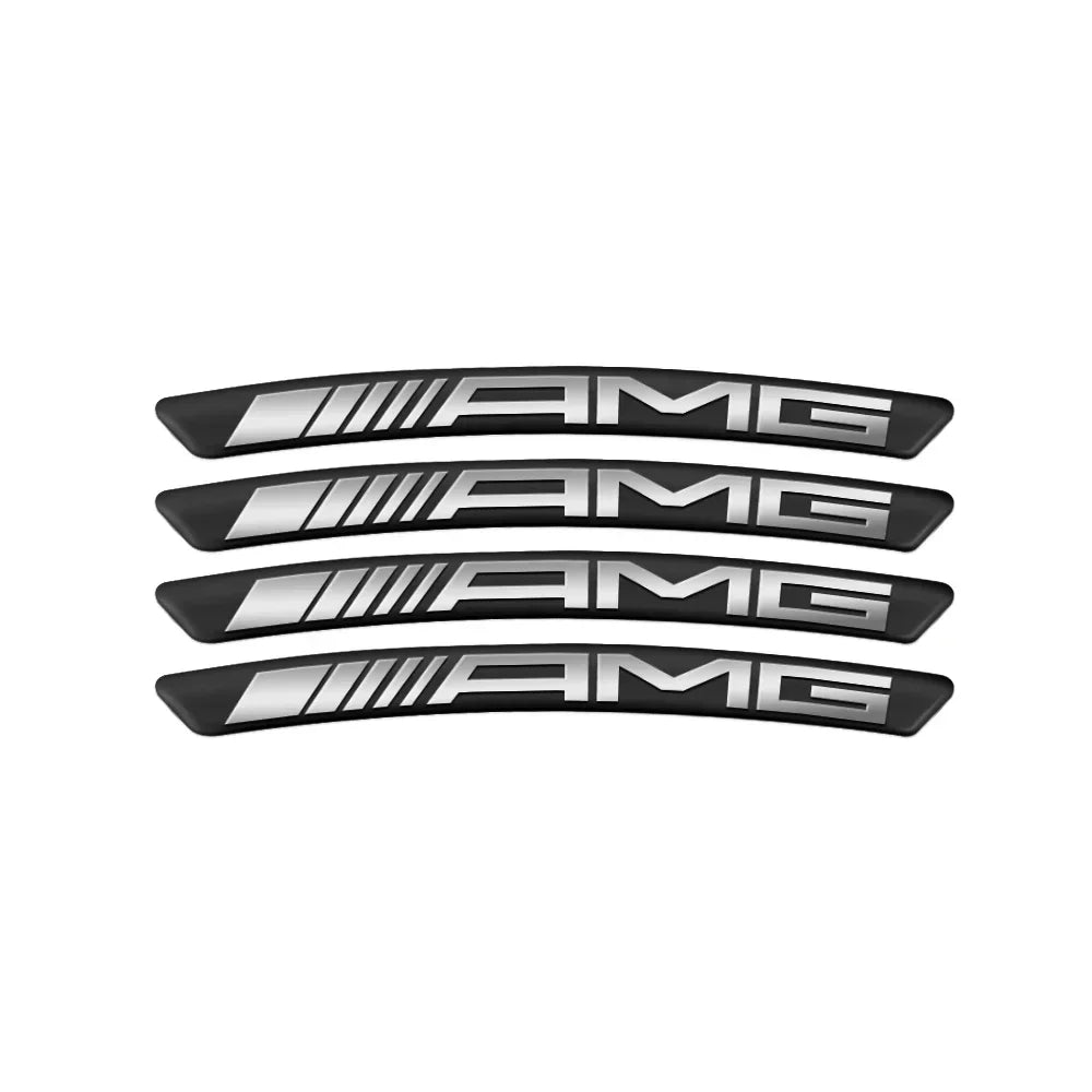 4Pcs Aluminum Wheel Rim Stickers Decal for Mercedes-benz CLA CLS W203 W204 W205 W210 W211 W212 W463 W464 W164 W176 Car Styling