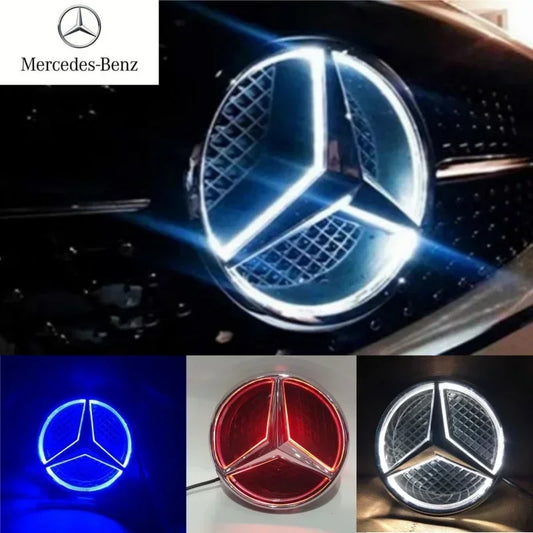 Car Front Grilled Star Emblem LED Illuminated Logo White Blue Red Light for Mercedes Benz W205 C E R ML GL GLA CLA CLS 2013-2016