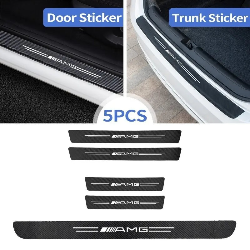 For Mercedes Benz AMG carbon fiber door sticker protector car threshold strip sticker Mercedes Benz C EClass W124 W210 W204 W203