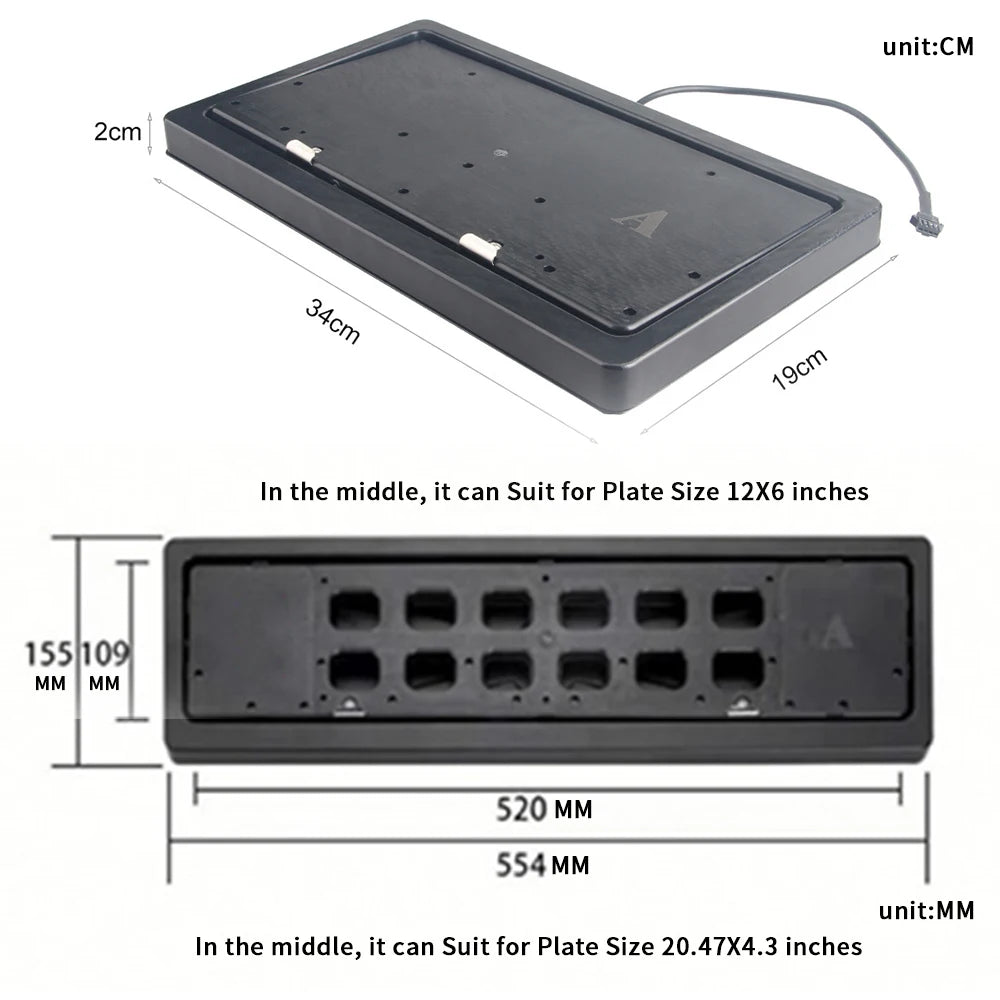 2pcs Electric Car License Plate Frame Bracket Remote Plate Car