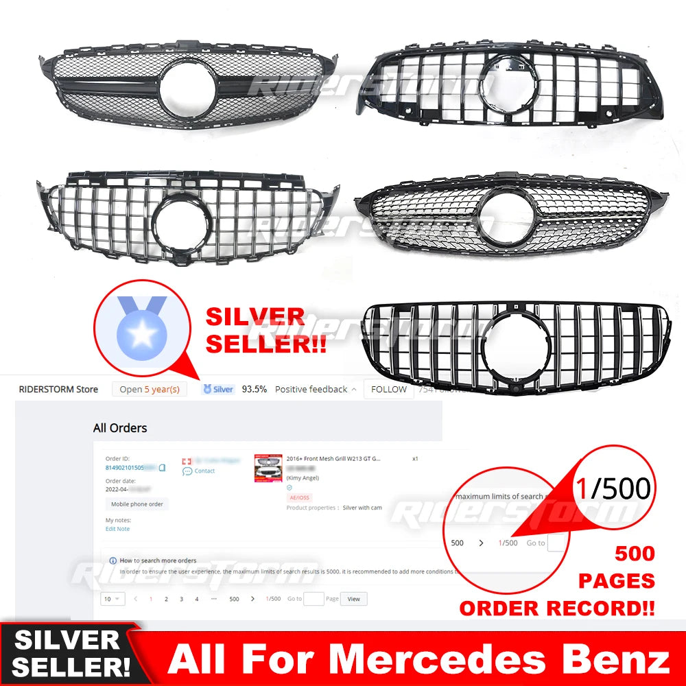 2015-2022 For V Class Grill For vito W447 Diamond Grille For V260  V220 Racing diamond front grille front mesh V class grillle