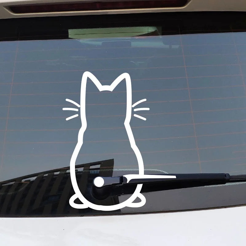 Car Stickers Personalized Kitty Cat Decoration After The Windshield Wiper Sticker Die Cutting Decal Auto Decoration Car Styling