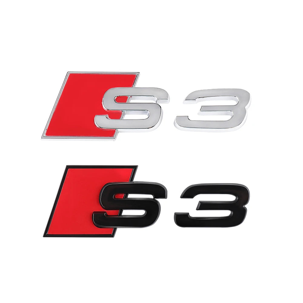 Car Body Rear Trunk ABS Badge S3 S4 S5 S6 S7 S8 Emblem Sticker Decor Accessories for Audi A4 B8 B6 B9 B7 A3 8P 8V 8L A6 C7 C6 C5