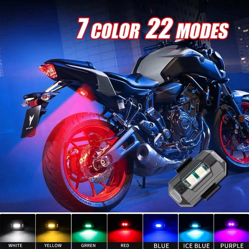 Motorcycle Light Drone Strobe Light 7 Color Mini USB LED Anti-Collision Bike Aircraft Night Flying Flashing Warning Signal Light