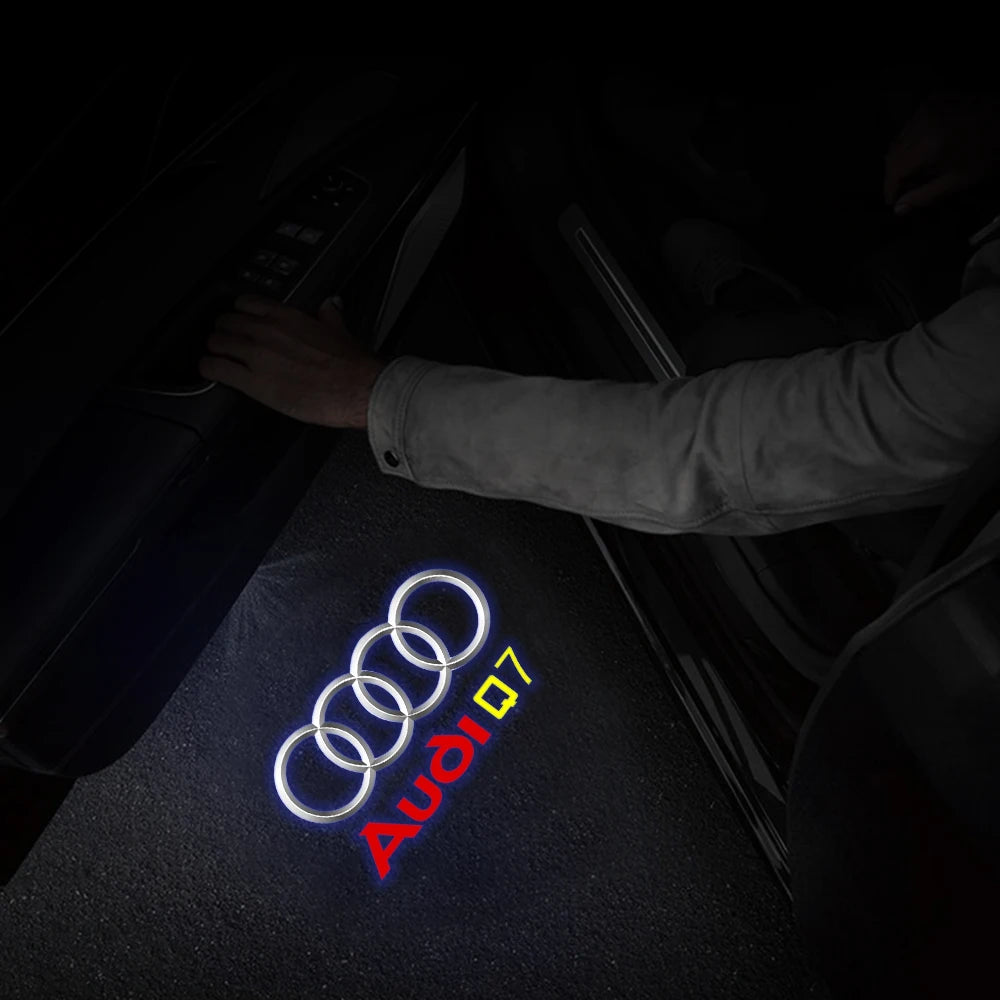 LED Car Door Badge Welcome Light Laser Projector Lamp For Audi Sline Quattro S3 S4 S5 S6 S7 RS Q7 Q5 Q3 A4 B8 8P A3 A6 C7 A5 A6L