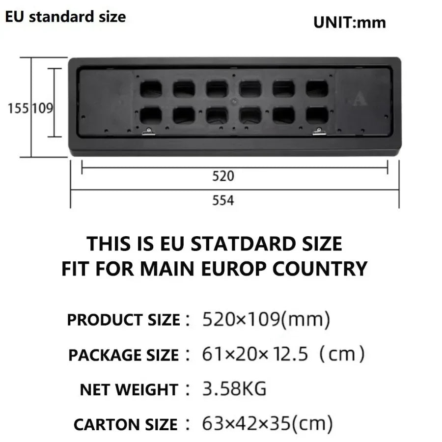 Electric Europe License Plate Flipper European Standard License Plate Holder Modification and Flipping