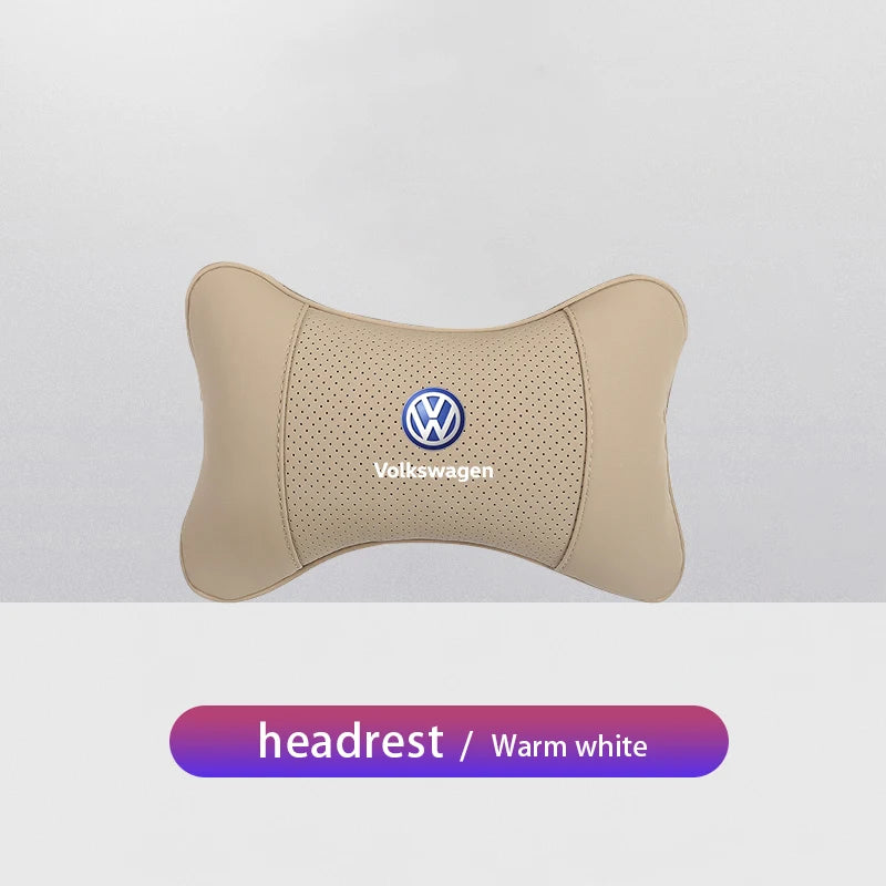 1Pcs Car Seat Headrest Auto Logo Neck Pillow For Volkswagen