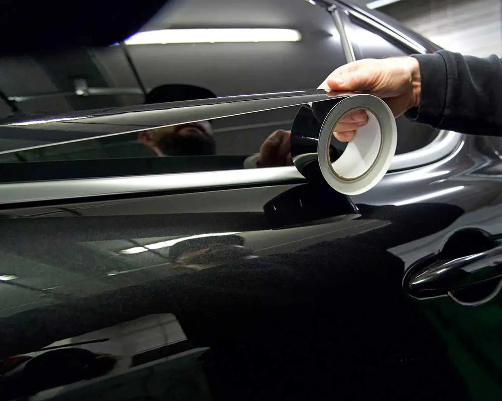 Glossy Black Vinyl Wrap Strip Tape Car Wrap Foil For Window Trim Door Protection Film 3/5/7/10 CM