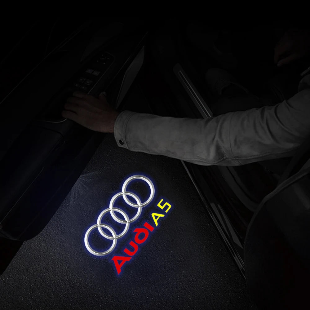 LED Car Door Badge Welcome Light Laser Projector Lamp For Audi Sline Quattro S3 S4 S5 S6 S7 RS Q7 Q5 Q3 A4 B8 8P A3 A6 C7 A5 A6L