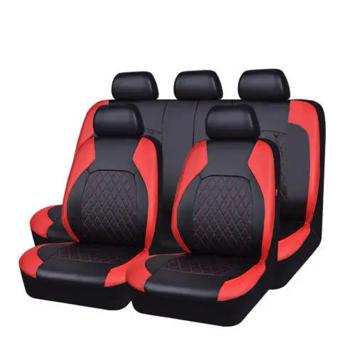 Full Surrounded Waterproof All Season Protective Interior Pu Leather Universal Leather Car Seat Cover Accessory Full Set